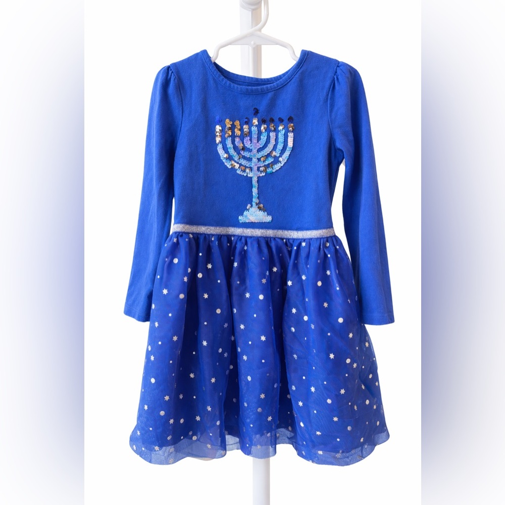 Cat & Jack -Girls Hanukkah Dress -XS (4/5)